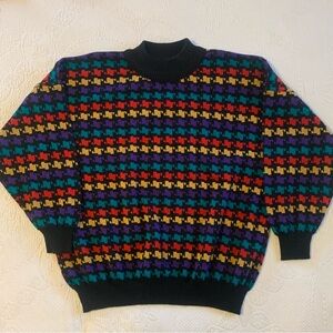 Vintage 80s “Victoria Jones Woman” Funky Geometric Patterned Sweater